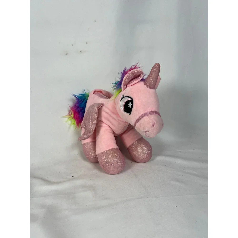 Carried Away Bags Pink Unicorn Plush BackpackRainbowManeGlitter Wings CGN1926L-K
